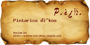 Pintarics Ákos névjegykártya
