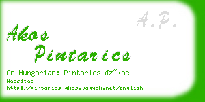 akos pintarics business card